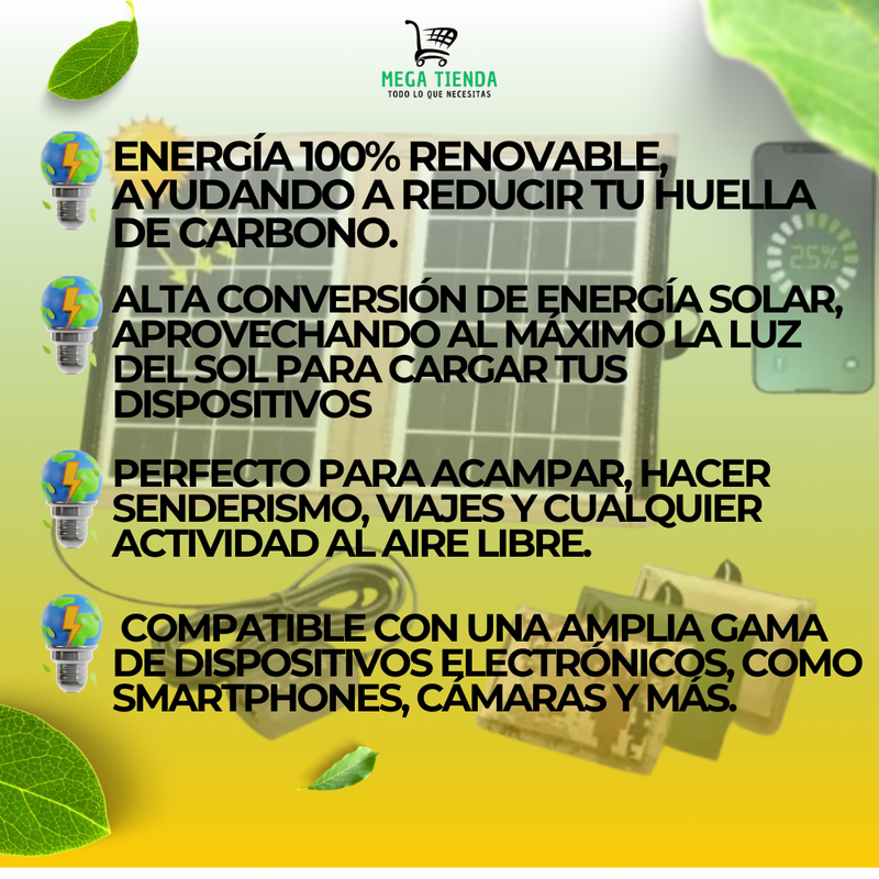 Panel Solar Portátil™- Energia renovável