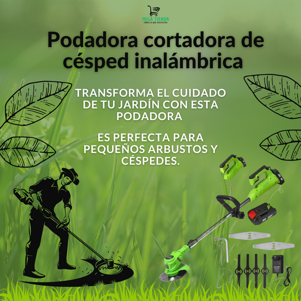 Podadora y Cortadora Cesped™  Inalámbrica + Bateria Extra